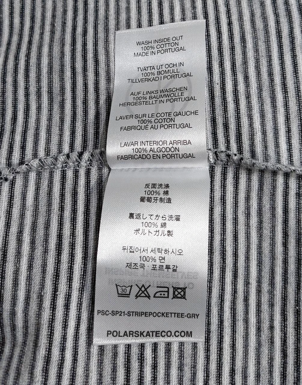 Polar Skate Co. striped pocket tshirt - grey / black M – photo 4